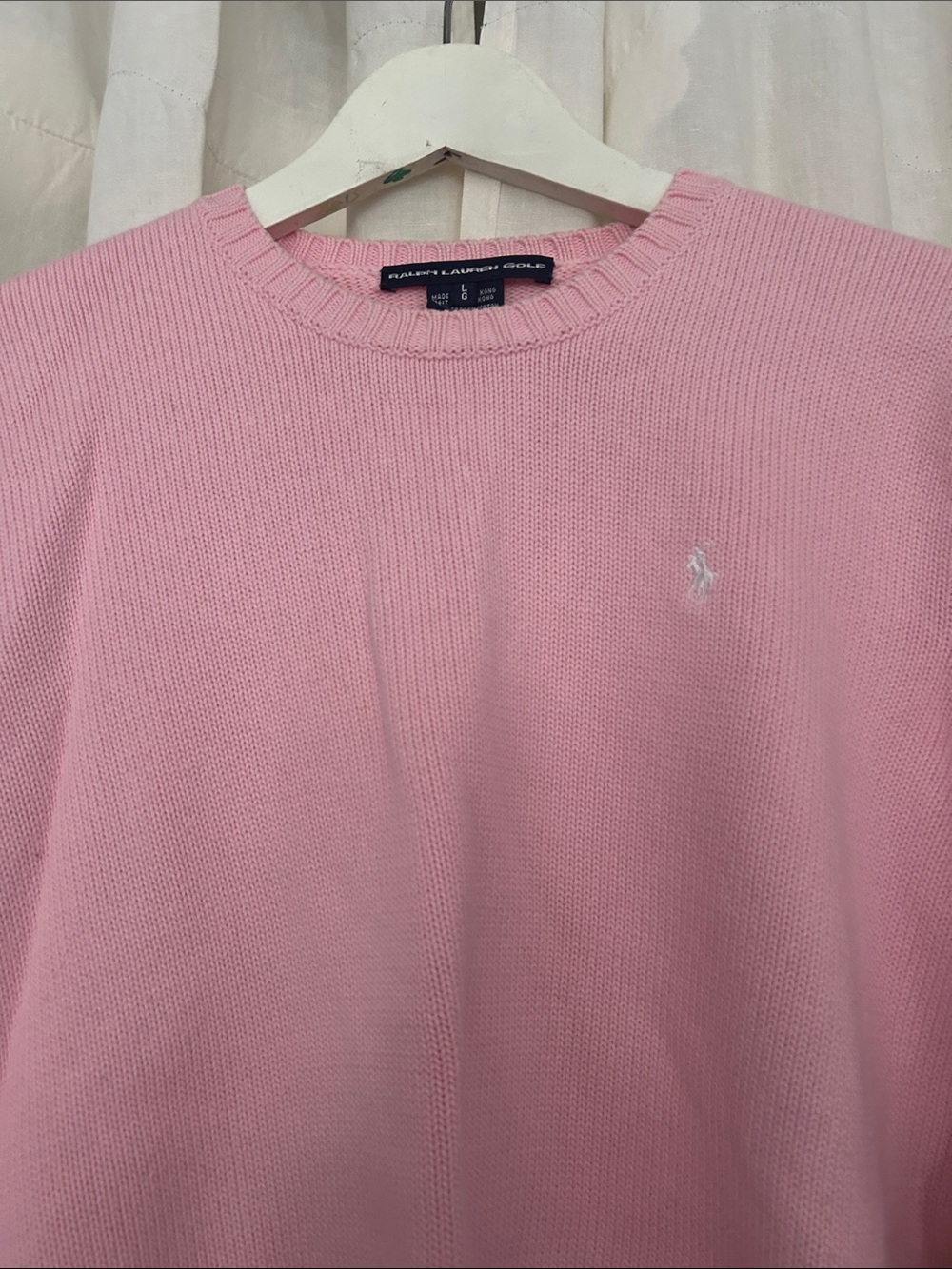 Ralph Lauren Light Pink Crewneck Sweater L - Picture 3 of 9